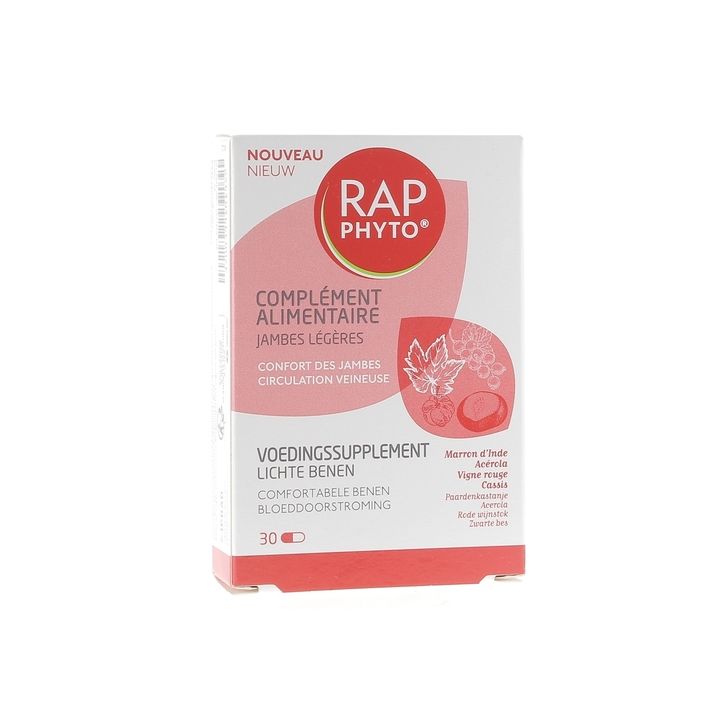 Nahrungsergänzungsmittel für leichte Beine Rap Phyto - Packung mit 30 Kapseln
