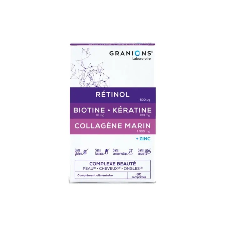 Komplexe Schönheit Haut Haare Nägel Granions - Packung mit 60 Tabletten