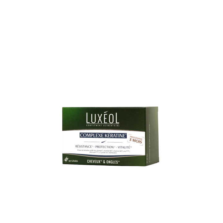 Komplexes Keratin-Programm 3 Monate Luxéol - Packung mit 90 Kapseln