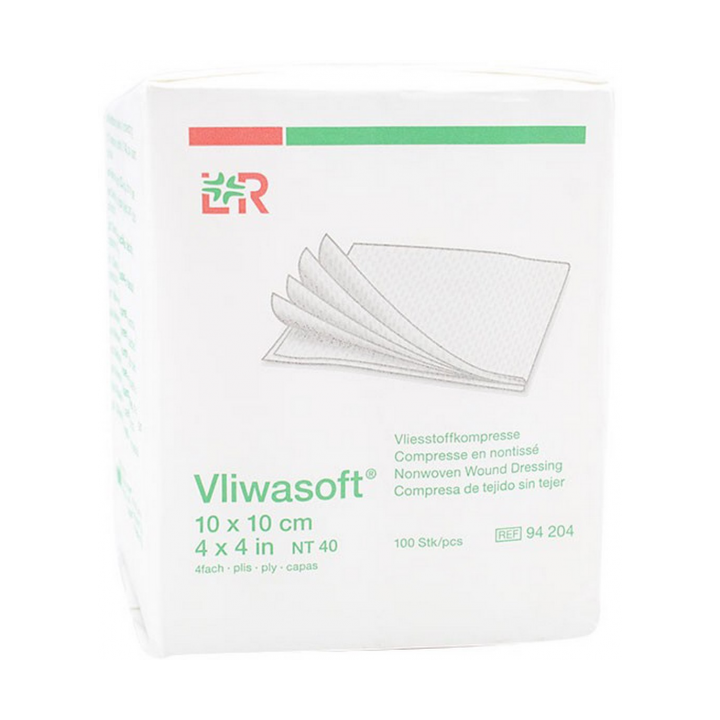 Nicht sterile Vliwasoft Vlieskompressen 10x10cm Velpeau Lohmann & Rauscher - Schachtel mit 100 Kompressen