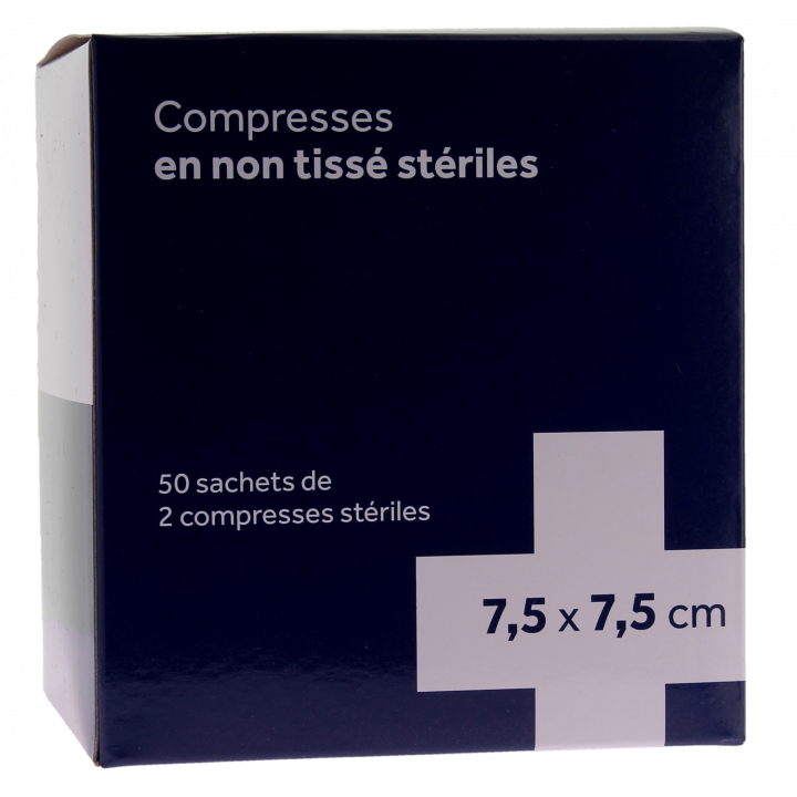 Sterile Vlieskompressen 3M - 50 Beutel mit 2 sterilen Kompressen von 7,5x7,5 cm