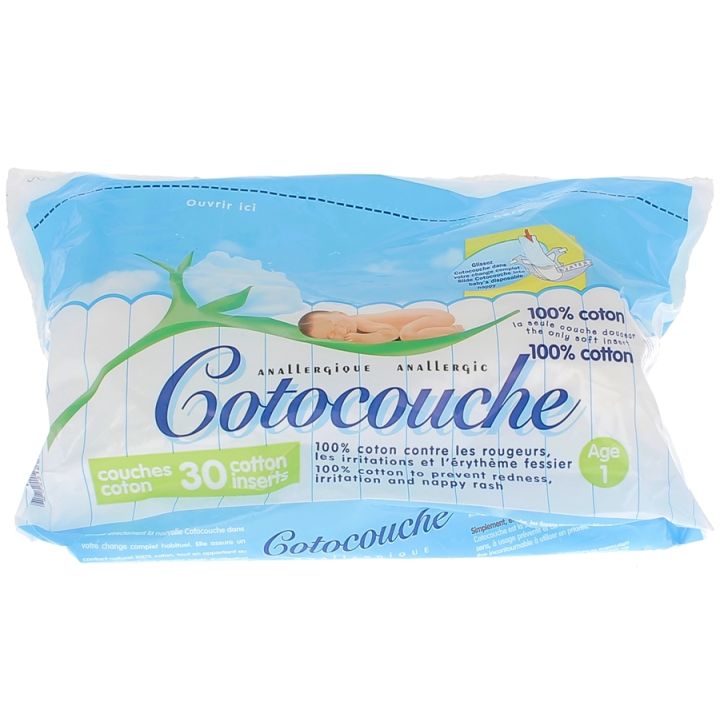 Baumwollschicht Alter 1 Cotocouche - Paket mit 30 Windeln