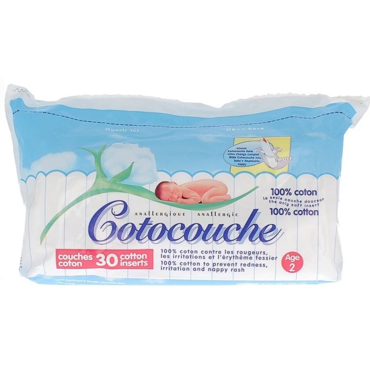 Baumwollwindeln Alter 2 Cotocouche - Packung mit 30 Windeln