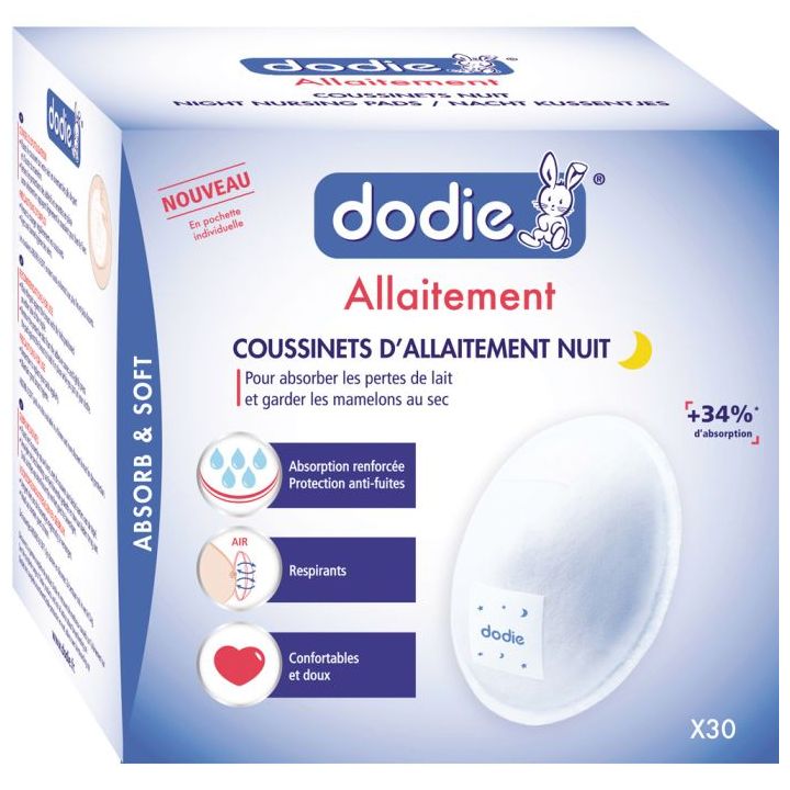 Stillkissen Nacht mit verstärkter Absorption Dodie - Box mit 30 Stück