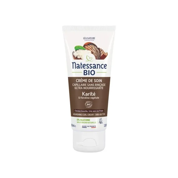 Ultra-nährende Haarpflegecreme mit Bio-Sheabutter Natessance - Tube mit 100 ml