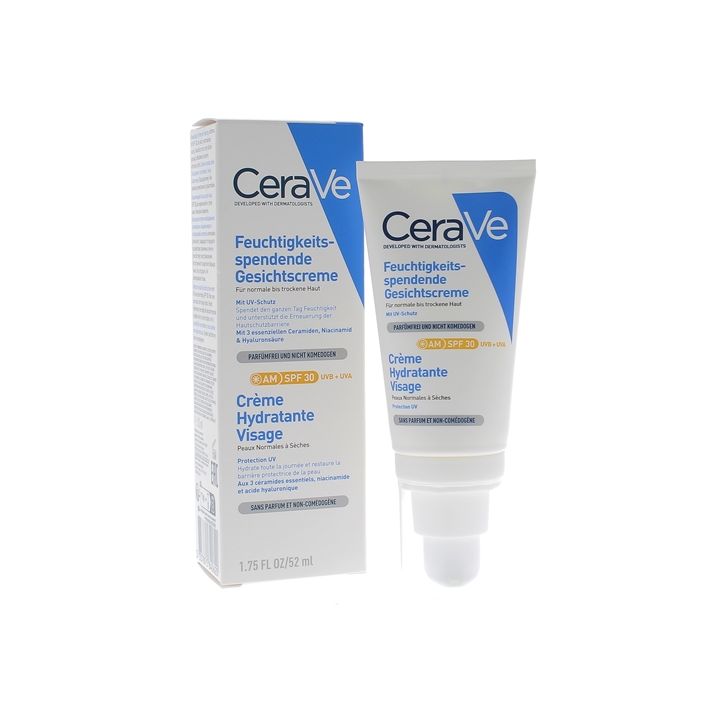 Feuchtigkeitsspendende Gesichtscreme SPF 30 CeraVe - Tube mit 52 ml