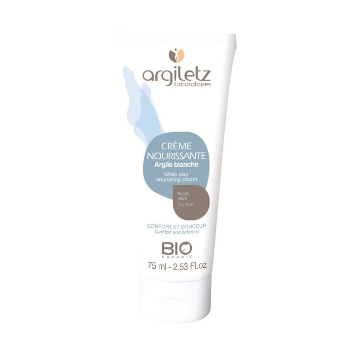 Nährende Creme für trockene Füße mit weißer Bio-Tonerde Argiletz - Tube mit 75 ml