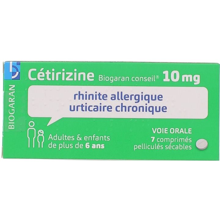 Cétirizin Biogaran Beratung 10mg - 7 teilbare Filmtabletten