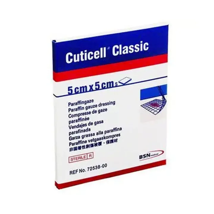 Cuticell classic Paraffin-Gaze-Kompressen BSN Medical - 5 Kompressen von 5 cm x 5 cm