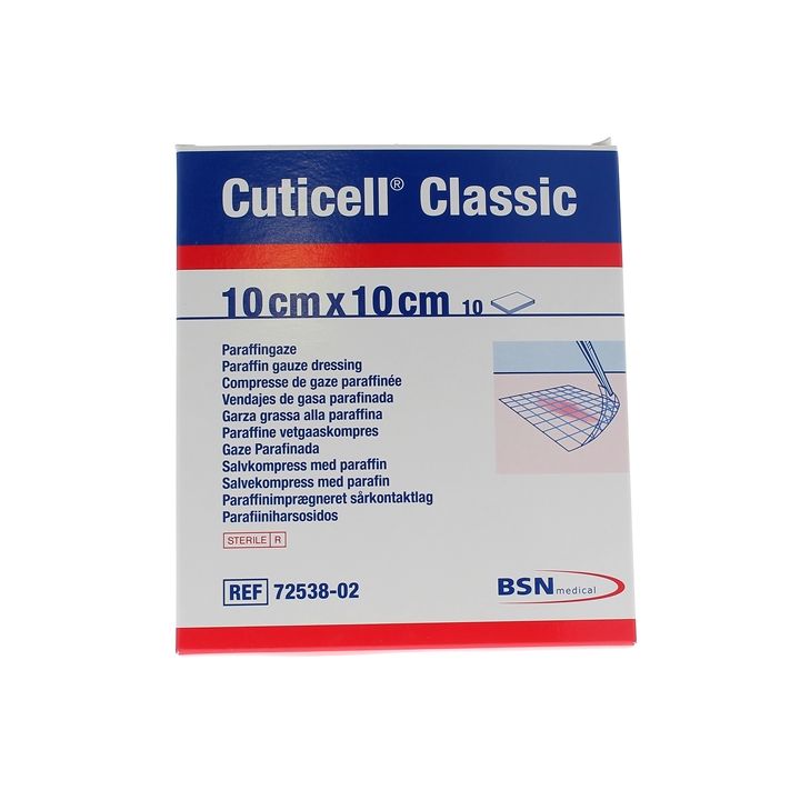 Cuticell classic Paraffin-Gaze-Kompressen BSN Medical - 10 Kompressen von 10 cm x 10 cm