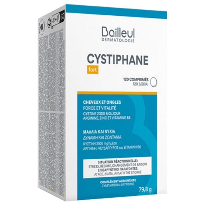 Cystiphane Fort Haare und Nägel Bailleul-Biorga - Packung mit 120 Tabletten