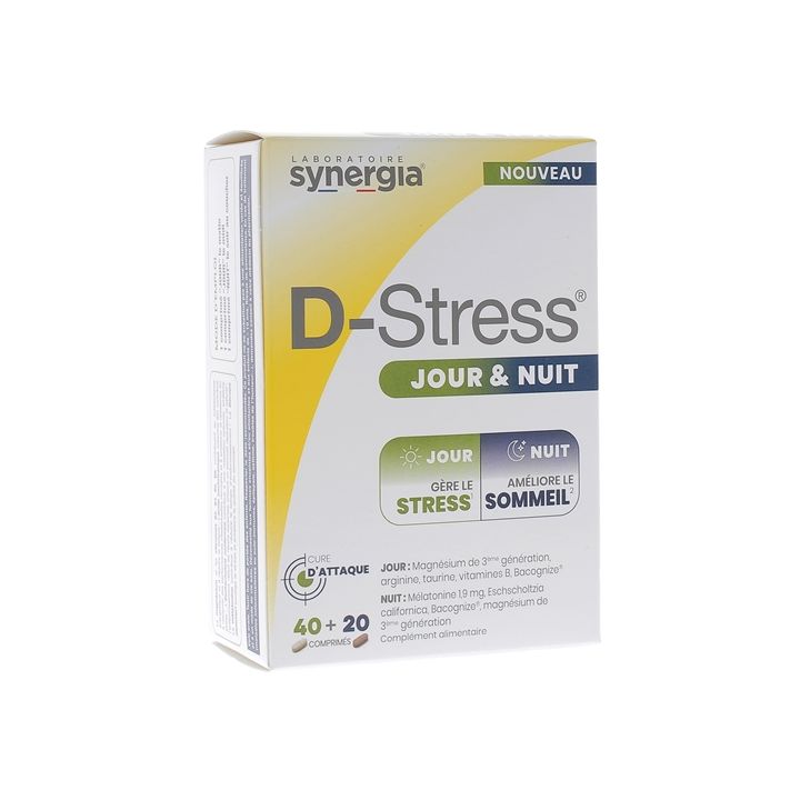 D-Stress Tag und Nacht Synergia - Packung mit 60 Tabletten