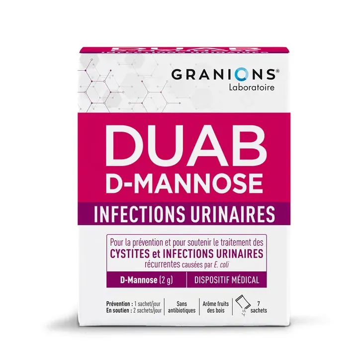 DUAB D-Mannose Harnwegsinfektionen Granions - Schachtel mit 7 Beuteln