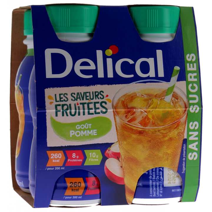 Delical Die fruchtigen Aromen Zuckerfreie Apfelgeschmack Getränk - 4 Flaschen à 200ml