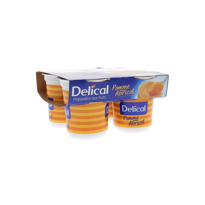 Nutra'pote Dessert mit Früchten Apfel Aprikose Delical - 4er Pack à 200g