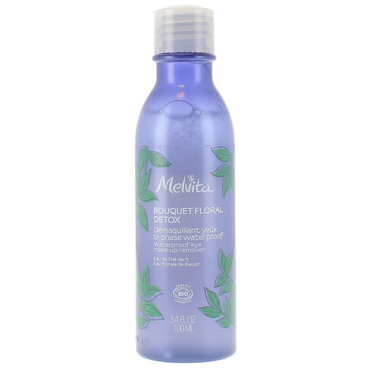 Zweiphasen-Augen-Make-up-Entferner mit floralem Detox-Wasser, bio Melvita - Flasche mit 100 ml