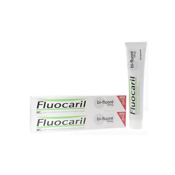 Zahnpasta Weißmacher Bi-Fluorid Fluocaril - 2er-Pack mit 75 ml Tuben