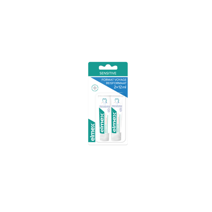 Reisegröße Sensitive Zahnpasta Elmex - 2er Pack mit 12ml Tuben