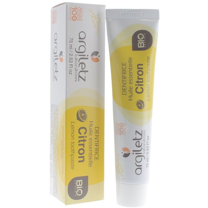 Zahnpasta mit ätherischem Zitronenöl Bio Argiletz - Tube mit 75 ml
