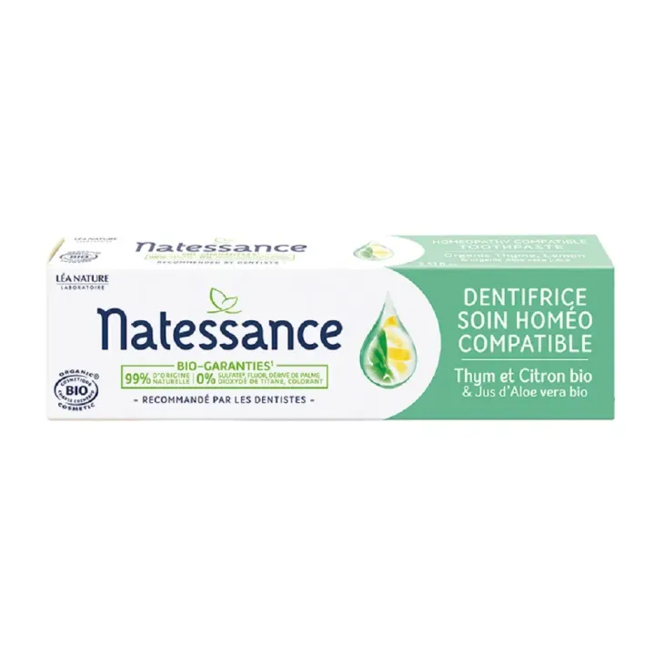 Homöopathische Bio-Pflegezahnpasta Natessance - 75ml Tube