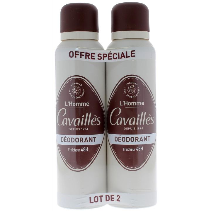 Deodorant Frische 48h für Männer Rogé Cavaillès - 2er Pack mit 150ml Sprays