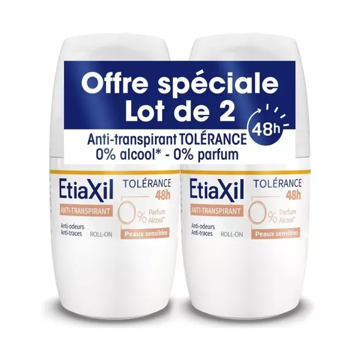 Antitranspirant-Deodorant 48h für empfindliche Haut Etiaxil - 2er-Pack Roll-ons à 50ml