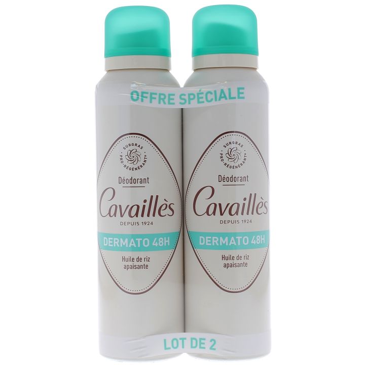 Dermatologisches Deodorant 48H Rogé Cavaillès - 2er Pack mit 150 ml Sprays