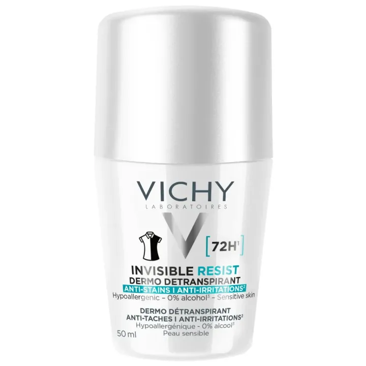 Unsichtbares Deodorant, schweißresistent, anti-irritierend, 72h Vichy - Roll-on mit 50ml