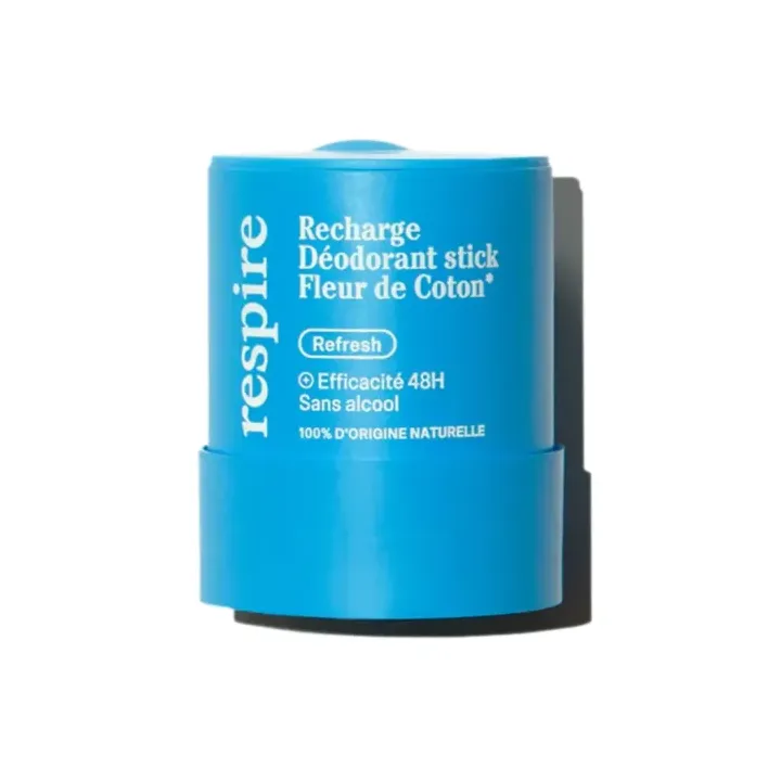 Effektives 48h Bio-Baumwollblüten Festdeodorant Respire - Nachfüllpackung 50g