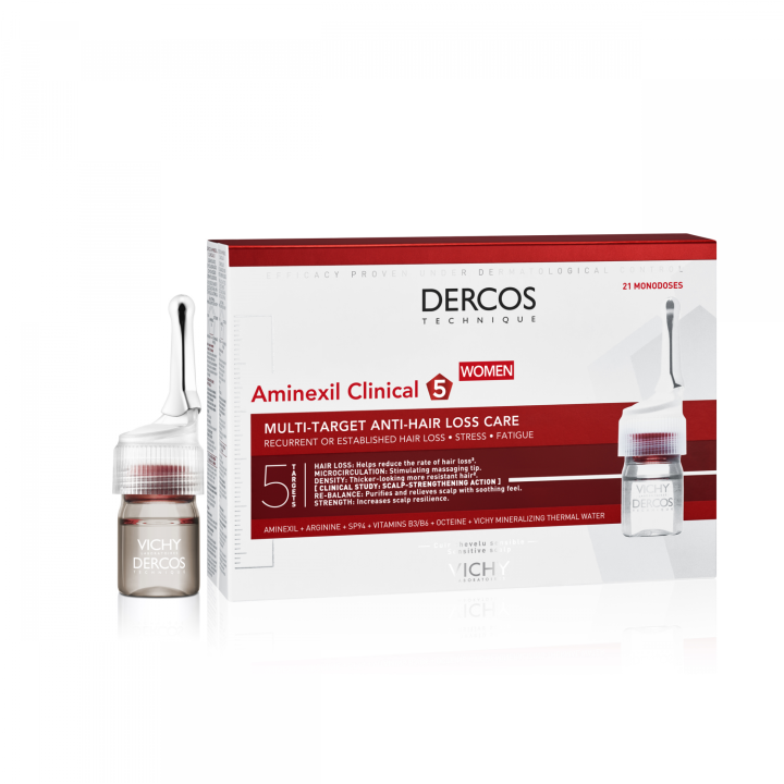 Dercos Aminexil Clinical 5 Frauen Vichy - Schachtel mit 21 Monodosen