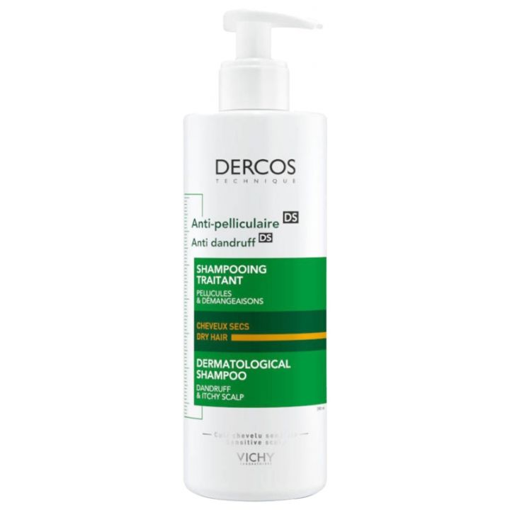 Dercos Anti-Schuppen Shampoo für trockenes Haar Vichy - Pumpflasche mit 390 ml