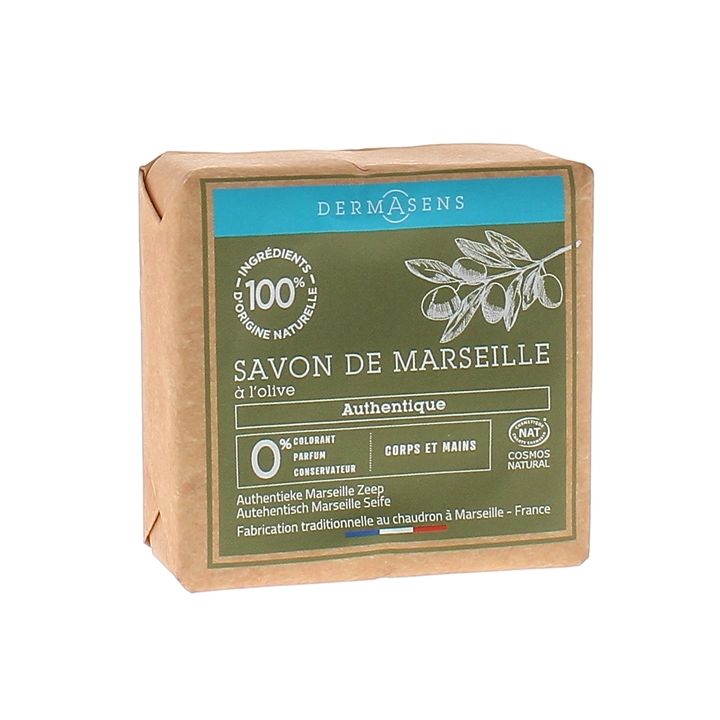 Dermasens Authentische Marseille-Seife mit Olivenöl Marke Grün - Stück von 100g