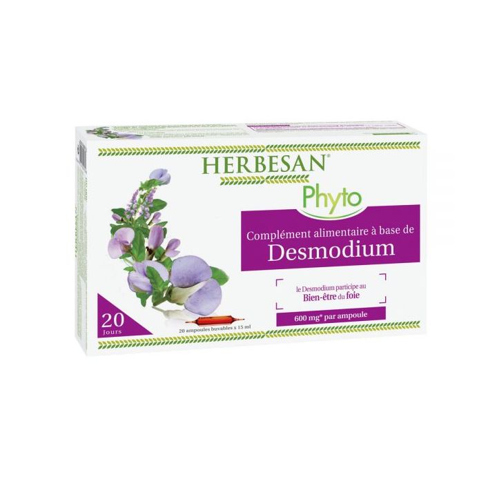 Desmodium Wohlbefinden der Leber Herbesan - Schachtel mit 20 Ampullen