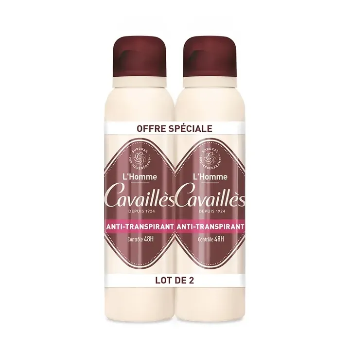 Anti-Transpirant für Männer 48h Kontrolle Rogé Cavaillès - 2er-Pack mit 150 ml Sprays