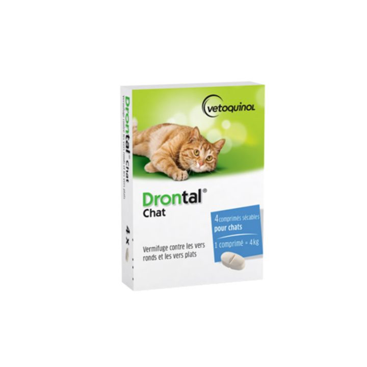 Drontal Katze Vetoquinol - Packung mit 4 teilbaren Tabletten