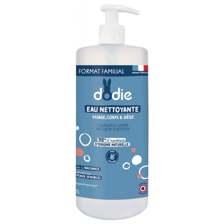 Reinigendes Wasser 3 in 1 Dodie - Pumpflasche 1 L