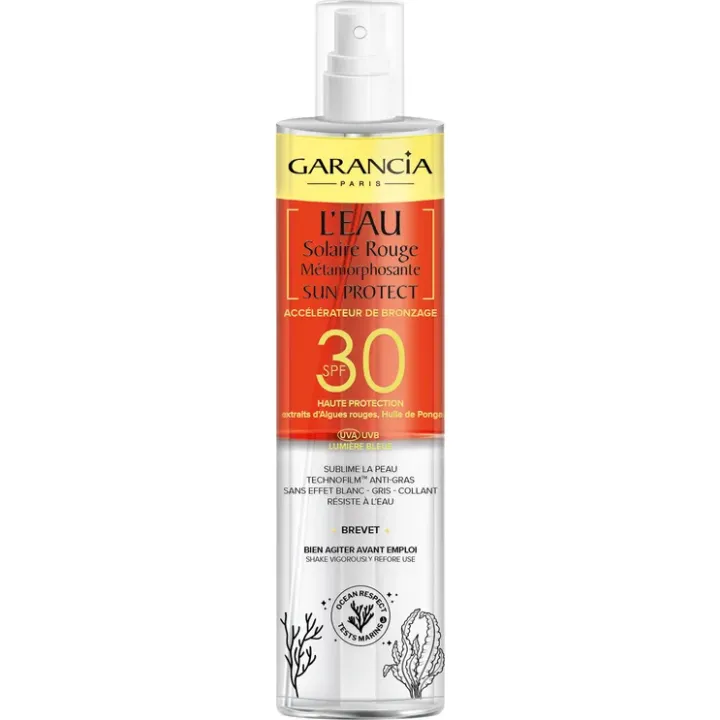 Rote metamorphosierende Sonnenwasser SPF30 Sun Protect Garancia - Spray von 150ml