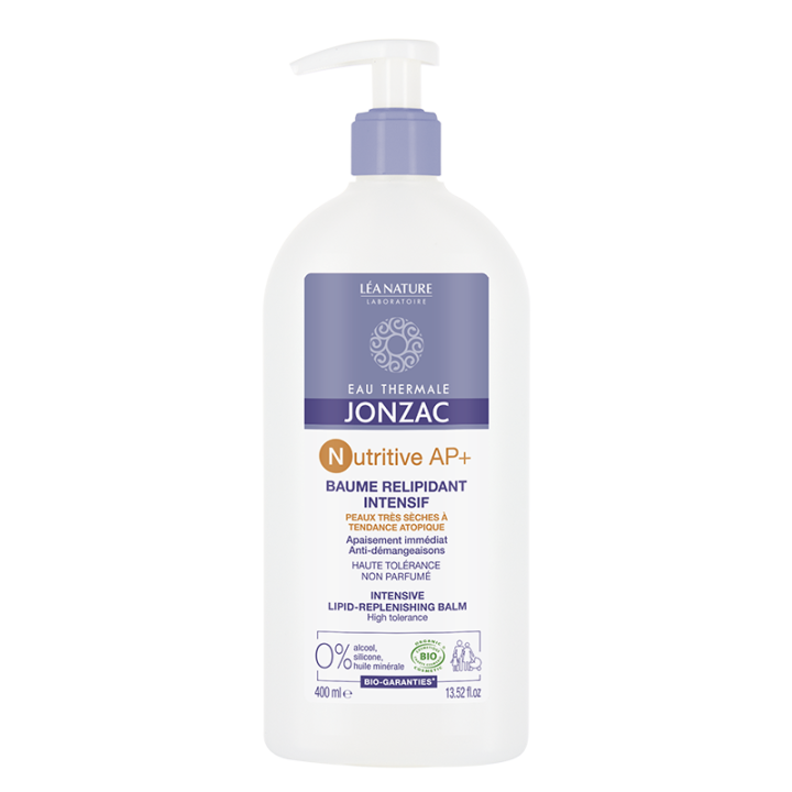 Thermalwasser Jonzac Intensiv relipidierende Baume Nutritive AP+ Léa Nature - Pumpflasche 400ml