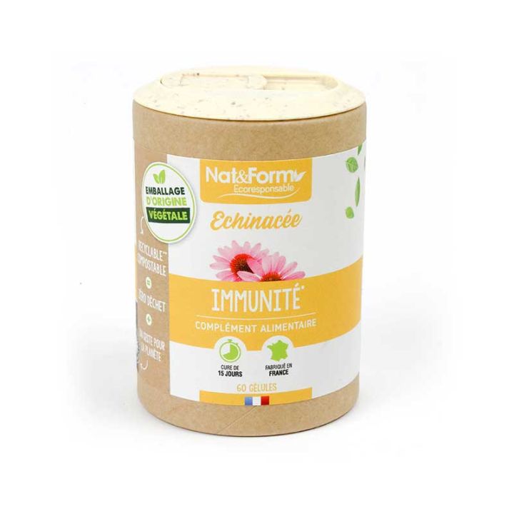 Echinacea natürliche Abwehrkräfte Ecoresponsable Nat&Form - Box mit 60 Kapseln