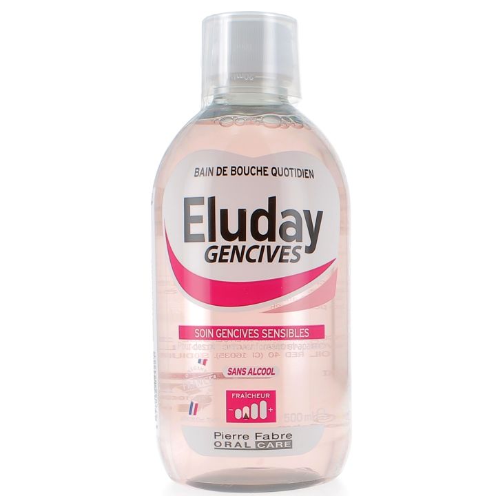 Eluday Zahnfleisch Mundspülung Pierre Fabre - Flasche mit 500 ml + Dosierbecher