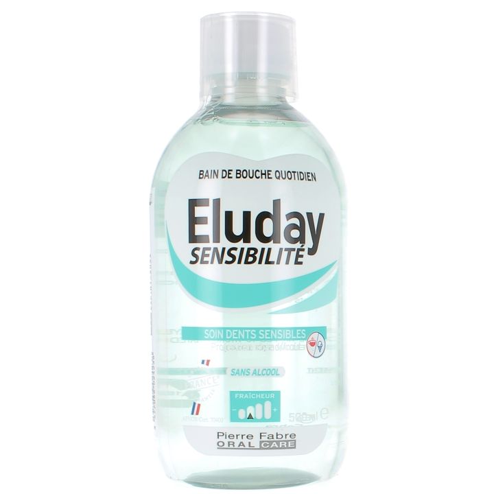 Eluday Sensibilität Mundspülung Pierre Fabre - Flasche mit 500 ml + Dosierbecher
