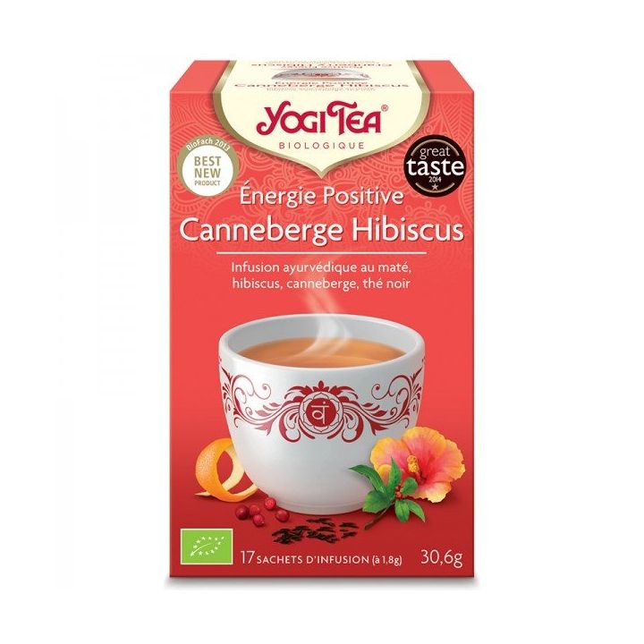 Positive Energie Cranberry Hibiskus BIO Yogi Tea - Box mit 17 Beuteln