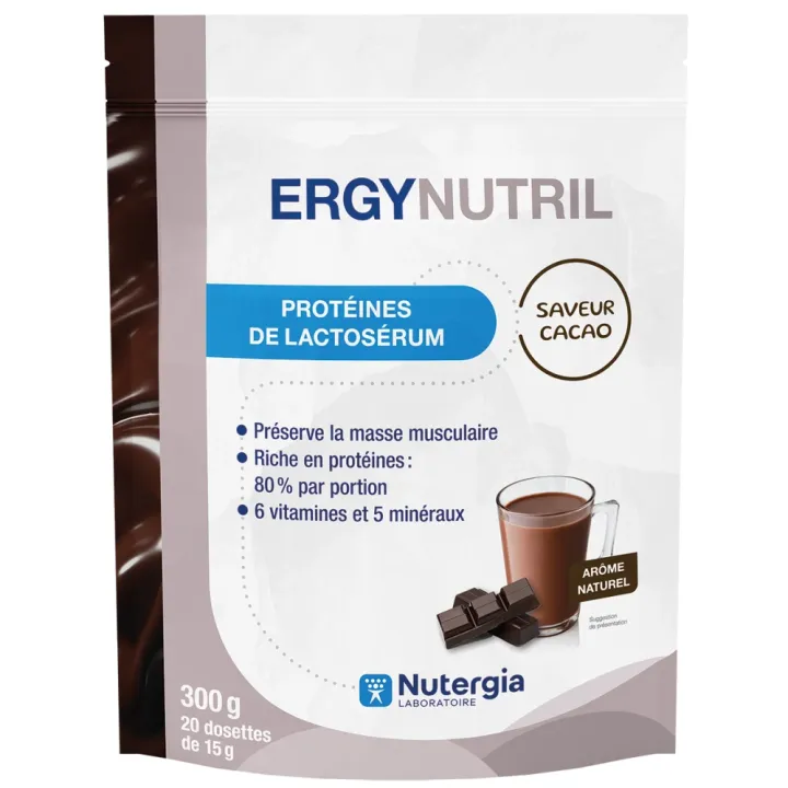 Ergynutril Whey Protein Kakao Nutergia - Beutel mit 300g