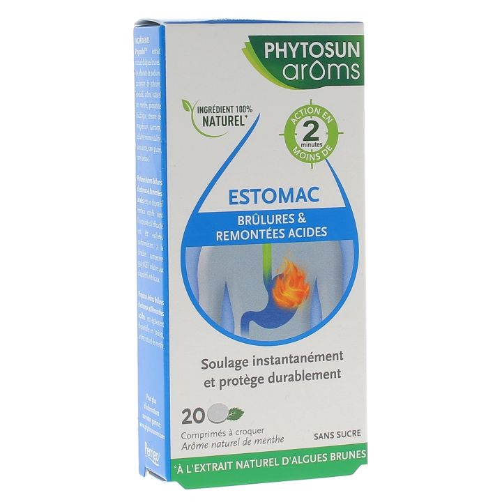 Magenbrennen und saurer Reflux Phytosun Arôms - Packung mit 20 Kautabletten