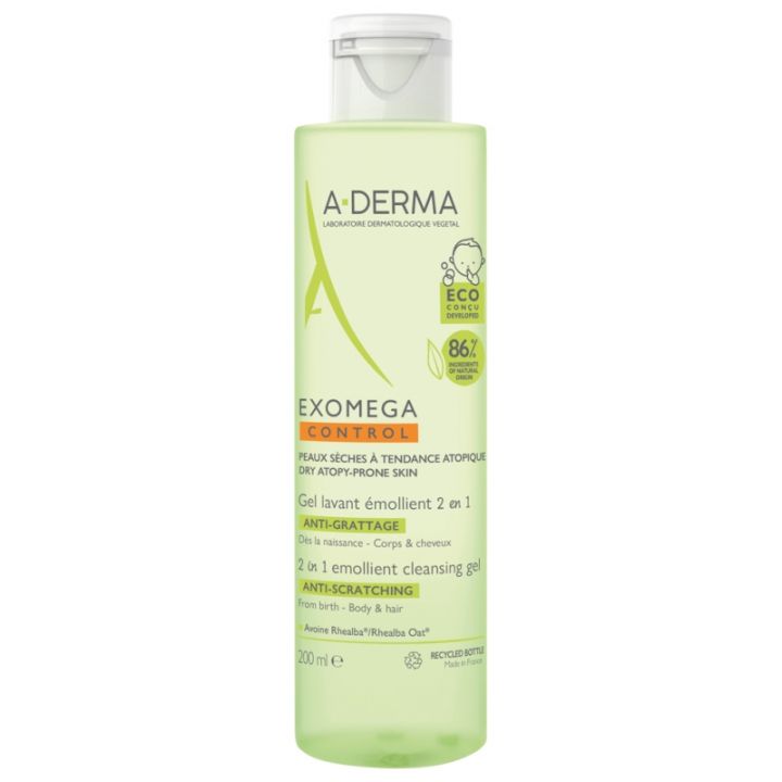 Exomega Control Gel reinigende Emulsion A-derma - Flasche mit 200 ml