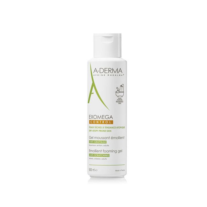 Exomega Control Schaumgel emollient gegen Juckreiz A-Derma - Flasche mit 500ml