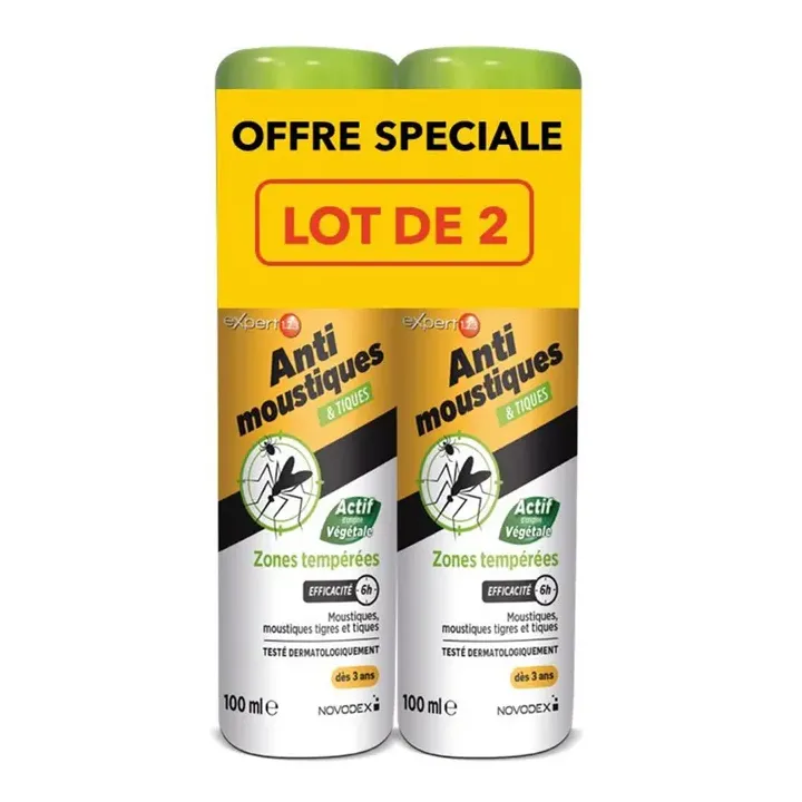 Expert 123 Mücken- und Zeckenschutzspray für gemäßigte Zonen Novodex - 2er-Pack mit 100 ml Sprays
