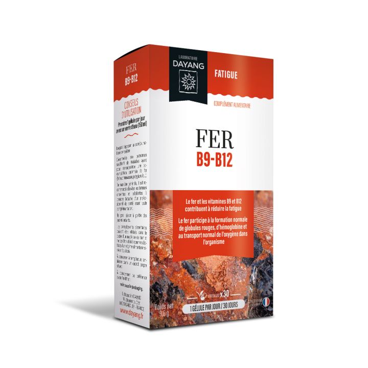 Eisen B9 B12 Dayang - Packung mit 30 pflanzlichen Kapseln