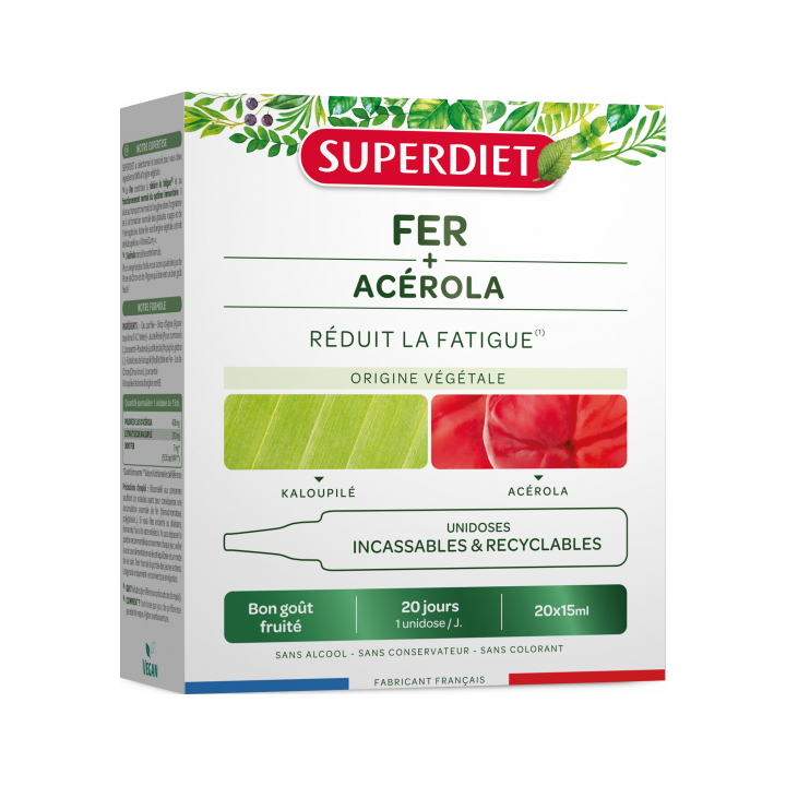 Eisen + Acerola Superdiet - Packung mit 20 Einzeldosen