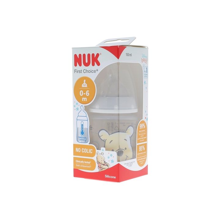 First Choice + Disney Winnie the Pooh Baby Bottle 0-6 Months NUK - 150ml Bottle